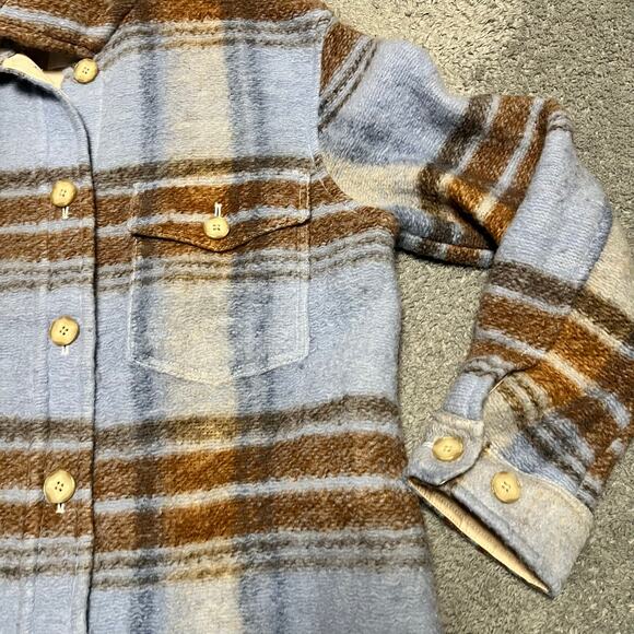 Aritzia Wilfred Free Ganna Shirt Jacket Womens Small Wool Blend Blue Shacket - Picture 2 of 8